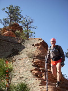 Zion National Park - Angels Landing hike - sheerface with climbers