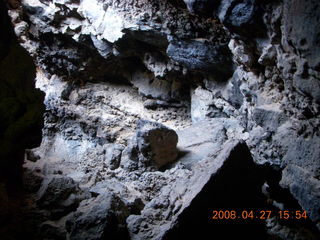 Snow Canyon - Lava Flow cave - Adam with headlamp