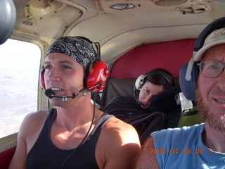 Dustin flying N4372J and Marcelle sleeping