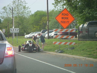 weird vehicle on side of road