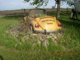 yellow VW superbeetle flowerpot