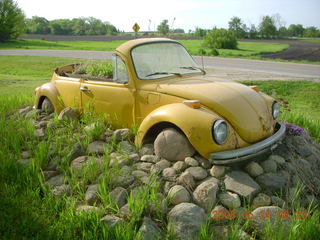 yellow VW superbeetle flowerpot