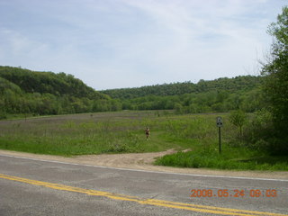 Minnesota country road - grass path - Adam running