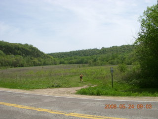 Minnesota country road - grass path - Adam running