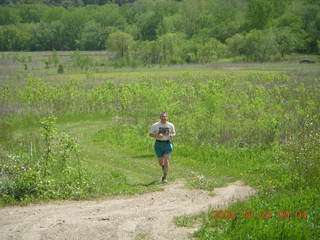 Minnesota country road - grass path - Kevin running