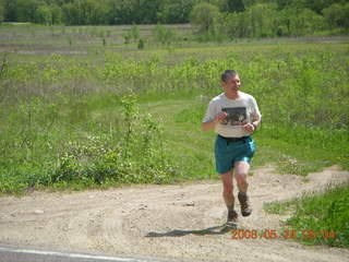 Minnesota country road - grass path - Adam running
