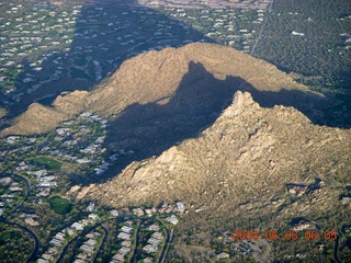 9 6j8. aerial - Pinnacle Peak with its summer-sunrise shadow