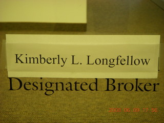 Kimberly's Designated Broker sign at Edge