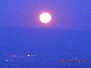 red moonrise in Globe, Arizona