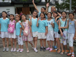 62 6kv. eclipse - Shanghai - Zhu Jia Jiao village - girls joining us for Tai Chi and Wendy