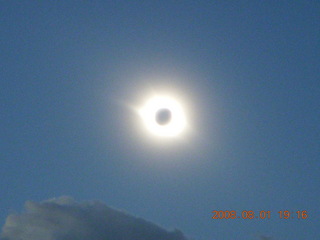 eclipse - Jiayuguan - Gobi Desert - total eclipse with corona and cloud