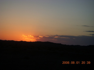 348 6l1. eclipse - Jiayuguan - Gobi Desert - afterward - sunset colors