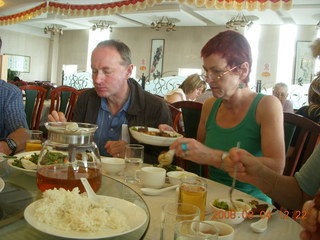 88 6l4. eclipse - Xi'an - lunch at airpport (SIA) - Brian and Judith