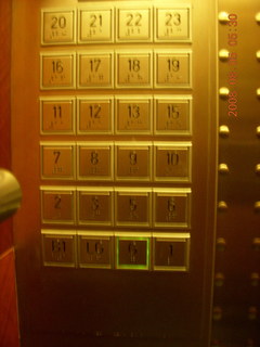 3 6l5. eclipse - Hong Kong - hotel elevator buttons, no fourth floor, no 14th floor