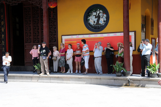 eclipse - China - Gordon - group at Jade Buddha temple in Shanghai