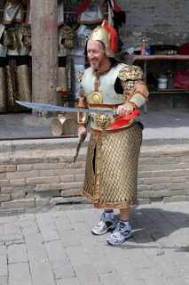 20 6l8. eclipse - China - Gordon - Adam as warrior at Great Wall fort