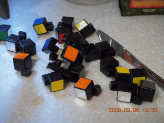 unassembled Rubik's cube