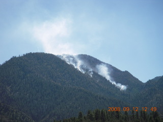 fire on the way to Pine Valley, Utah