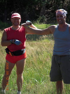 Adam and Dustin hiking at Pine Valley, Utah