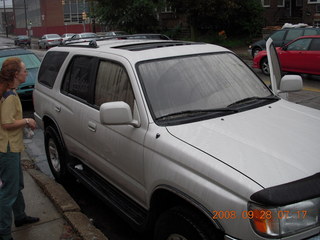 4Runner with top open in the rain