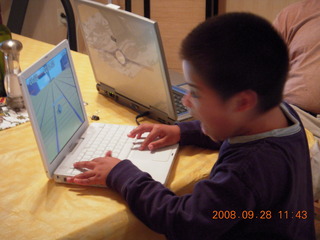 Gaby playing computer game