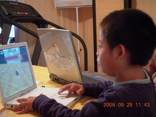 Gaby playing computer game