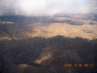 93 6n5. aerial - Washington, Idaho, Oregon flight - Snake River canyon