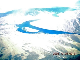 107 6n5. aerial - Washington, Idaho, Oregon flight - Snake River canyon (white-out photo)