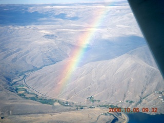 110 6n5. aerial - Washington, Idaho, Oregon flight - Snake River canyon - rainbow