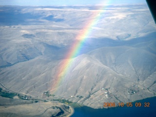 111 6n5. aerial - Washington, Idaho, Oregon flight - Snake River canyon - rainbow