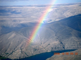 112 6n5. aerial - Washington, Idaho, Oregon flight - Snake River canyon - rainbow