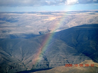 113 6n5. aerial - Washington, Idaho, Oregon flight - Snake River canyon - rainbow