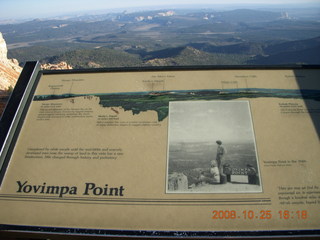 Bryce Canyon - Yovimpa Point sign and background