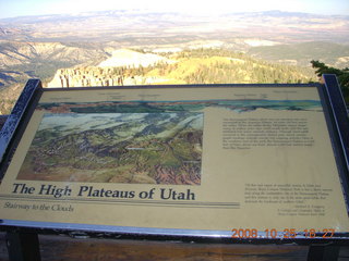 Bryce Canyon - high plateaus sign and background