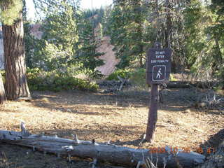 401 6nr. Bryce Canyon - $100 penalty for off trail sign