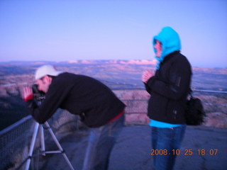 Bryce Canyon - sunset view at Bryce Point - German tourists taking pictures