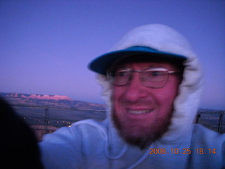 Bryce Canyon - sunset view at Bryce Point - Adam in very low light