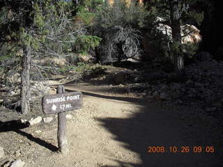 Bryce Canyon - Sunrise Point sign at Tower Bridge