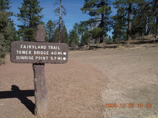Bryce Canyon - Fairyland trail sign