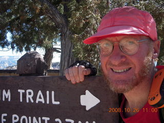 237 6ns. Bryce Canyon - Fairyland trail sign and Adam