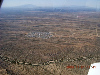 96 6p1. aerial - square mile town in the middle of nowhere