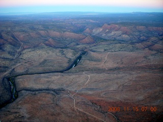 aerial - pre-dawn Verde River canyon