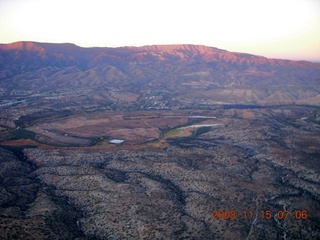 aerial - pre-dawn Verde River canyon