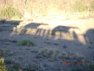 387 6pf. Verde Canyon Railroad - train shadow