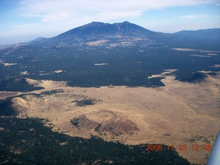 aerial - volcano crater and Humphrey's Peak