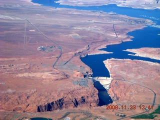 85 6pp. aerial - Grand Canyon - east end, Glen Canyon dam near Page