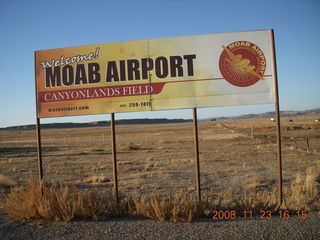 Canyonlands/Moab Airport (CNY) sign