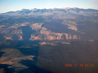 aerial - Colorado canyon at sunrise