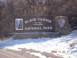 124 6pq. Black Canyon of the Gunnison National Park sign