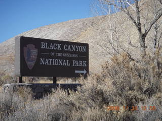 Black Canyon of the Gunnison National Park sign
